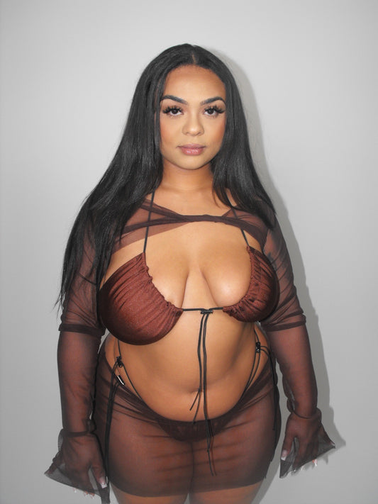 Twist Sleeve Mesh Set - Chocolate (Made to order)