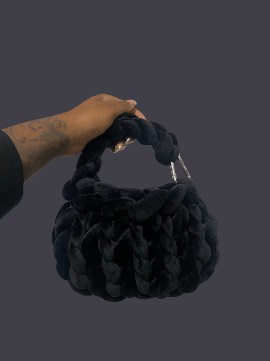 The Bubble Bag - Black Velvet (Handmade)