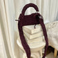 Hand Woven Crochet Crossbody - Deep Cherry