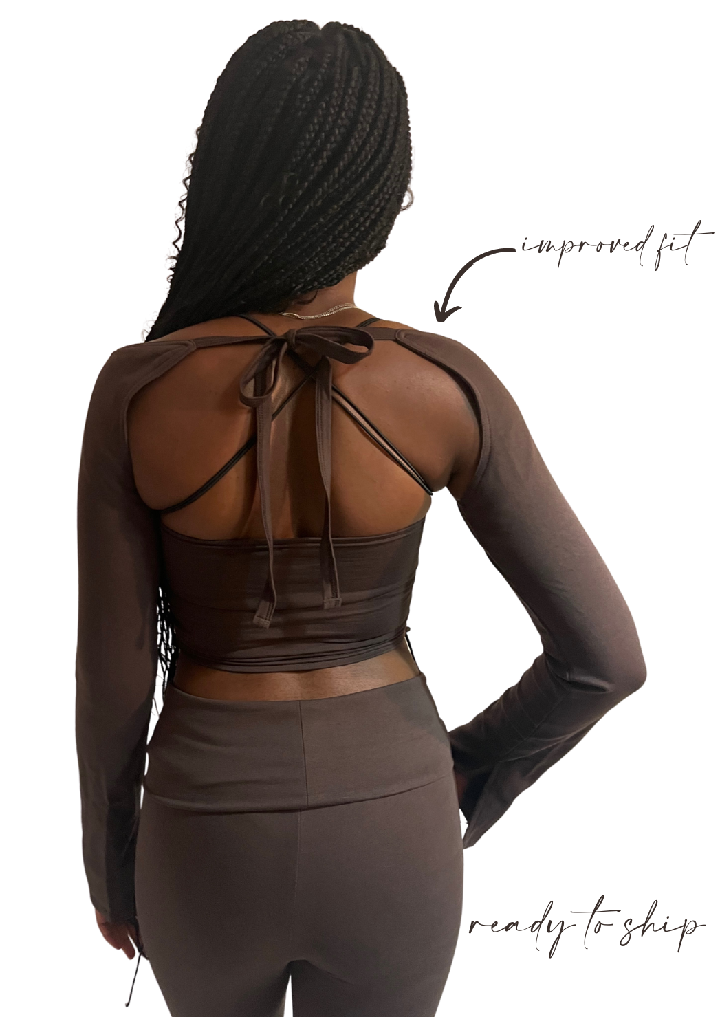 *sample item* VENUS Multi-Way Bandeau top + Twist Sleeve (2 in 1) - 'COFFEE'