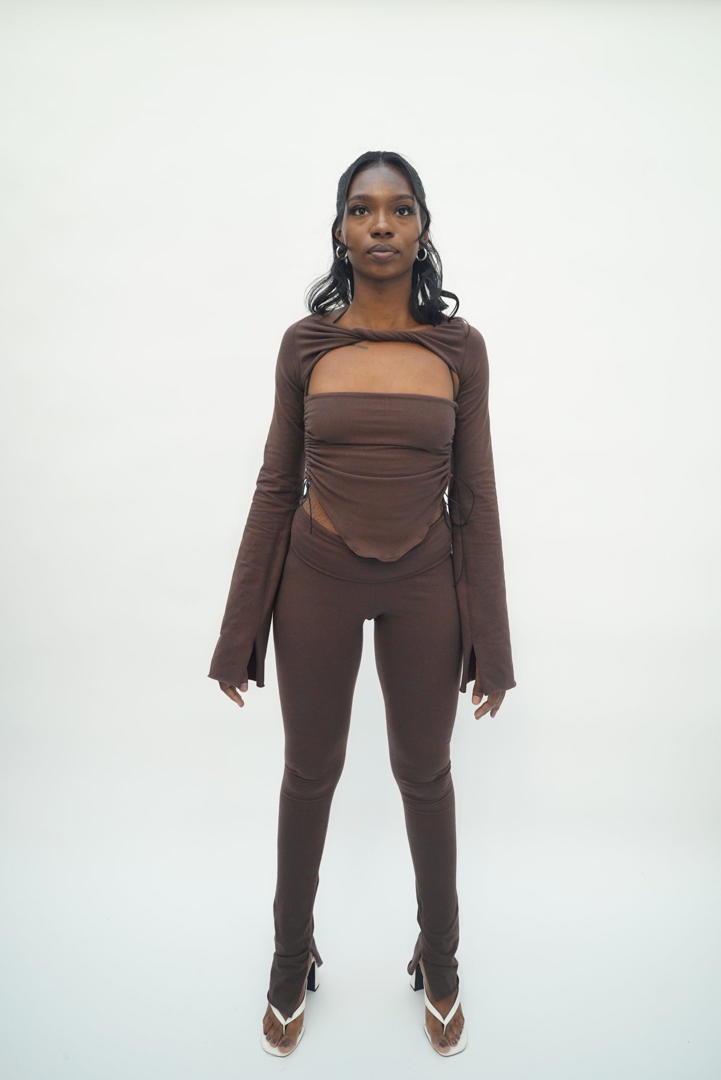 *sample item* VENUS Multi-Way Bandeau top + Twist Sleeve (2 in 1) - 'COFFEE'